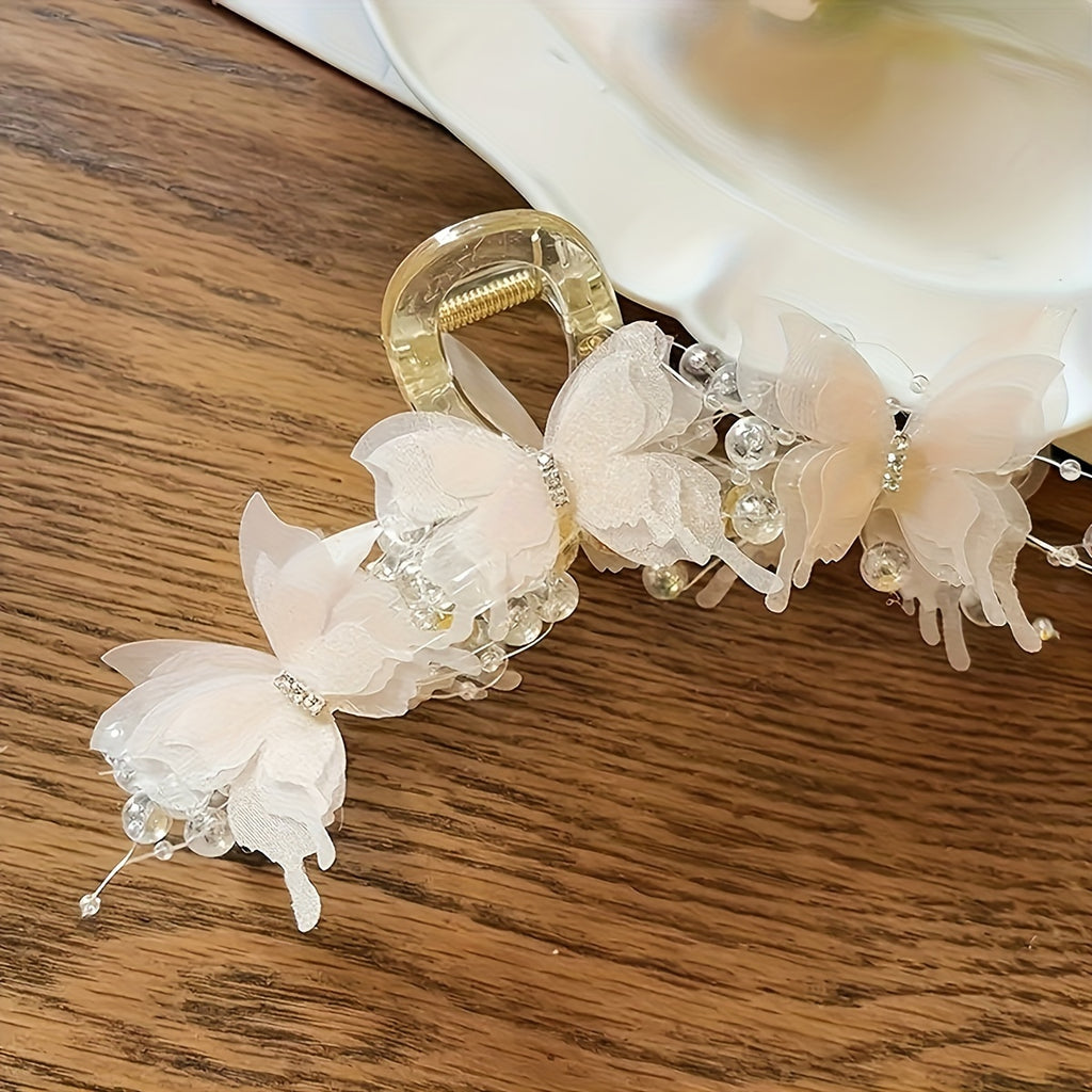 2pcs Chic Butterfly Hair Claw Clip - Elegant Resin Ponytail Holder for Women and, Cute Bow Design