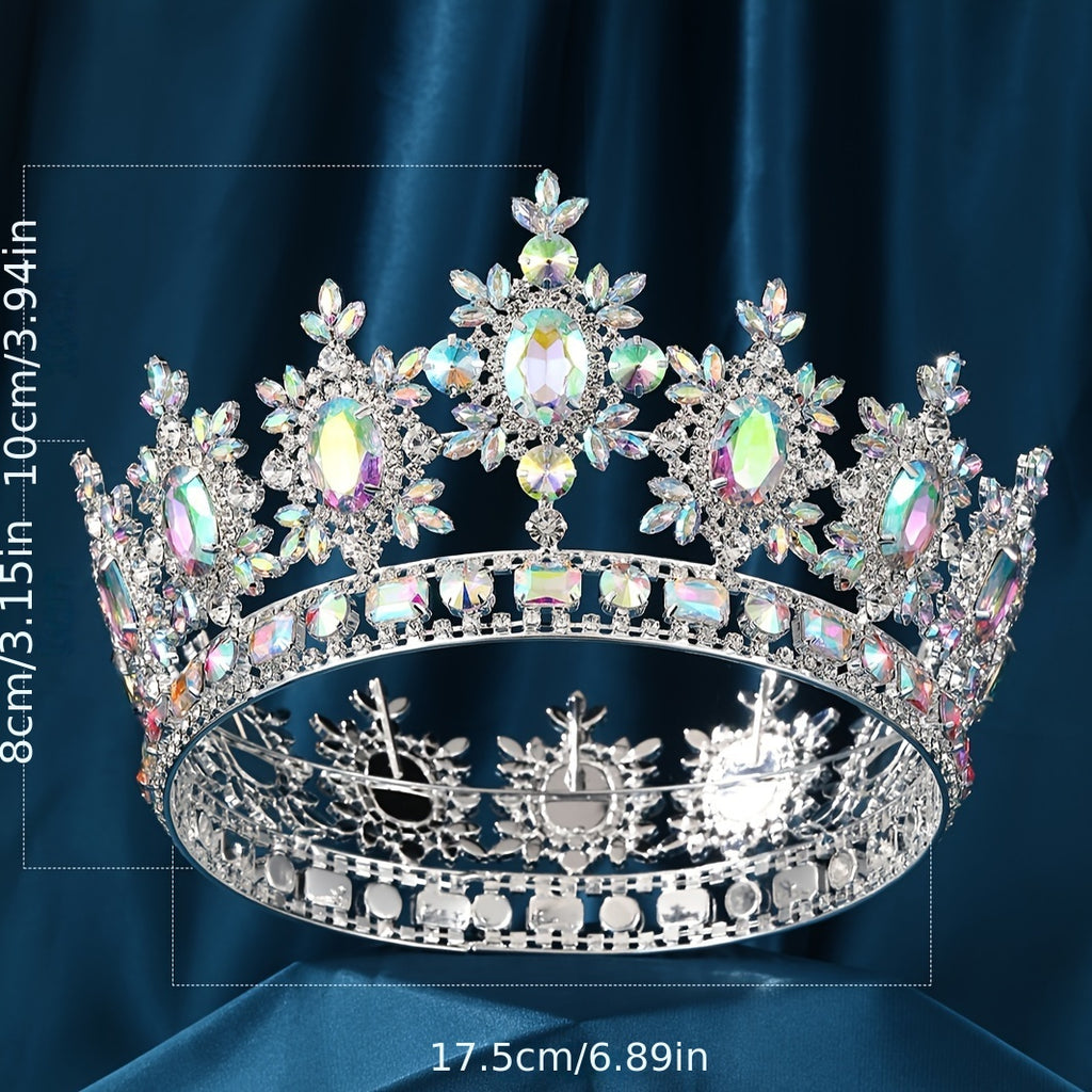 Crown with Floral -like Accents - Elegant Wedding, Pageant, Birthday Tiara - Bridal Headpiece for Miss Universe