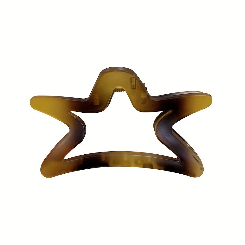 Elegant Hair Claw Clip 3pcs-1pc Elegant Matte Five-Star Hair Claw Clip
