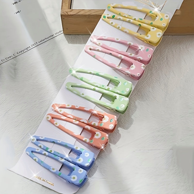 10-Pack Cute Minimalist Resin Hair Clips, Cartoon Font Shape, Solid Color Side Duckbill Clips