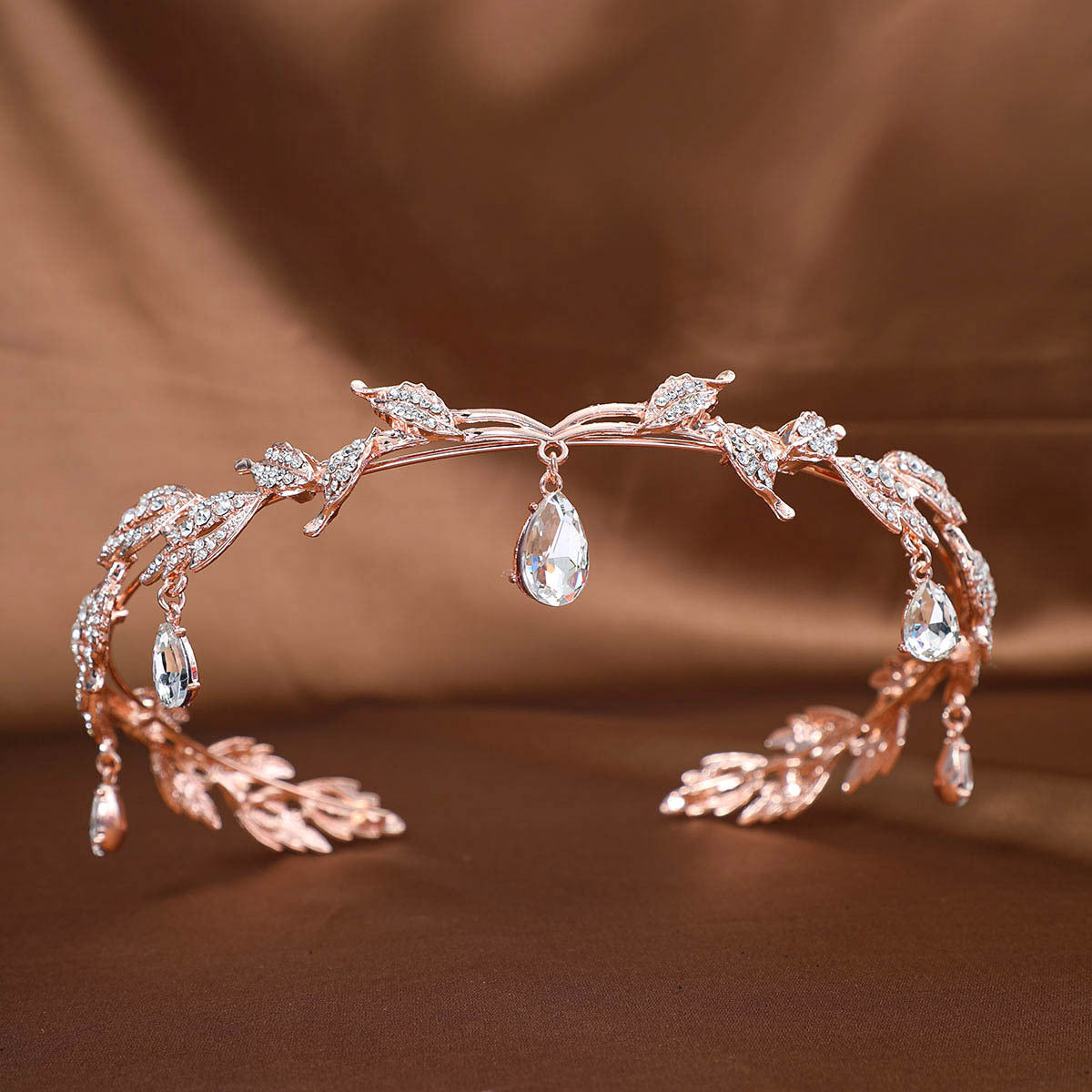 Luxury Handmade Floral Tiara Crown with & -Adorned Arch Design - Elegant Wedding