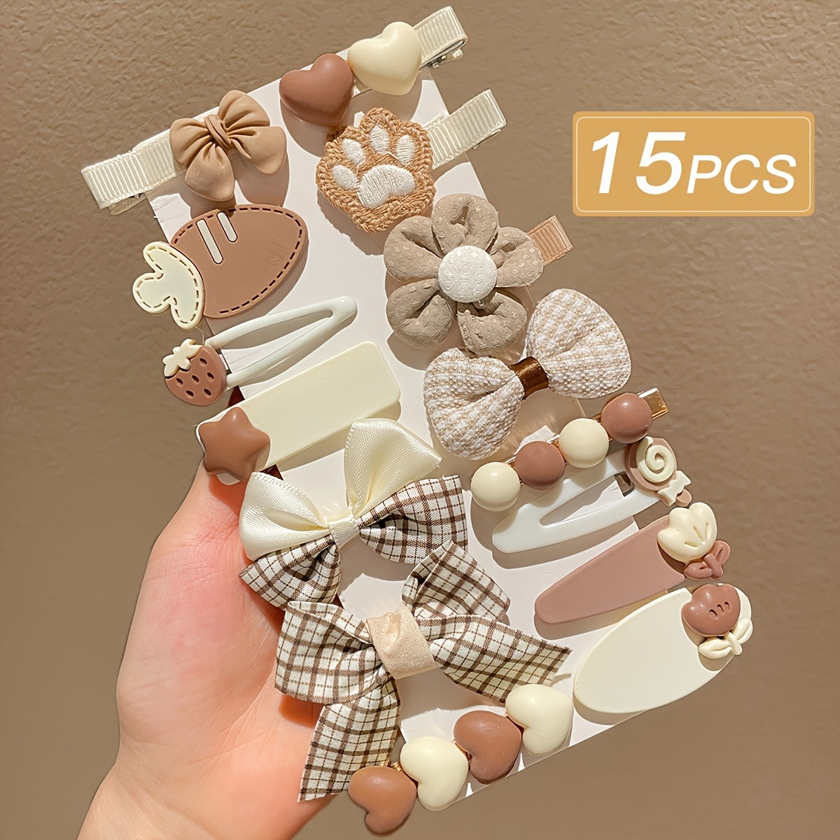 Cute Coffee-Colored Hair Clips | Women's Bangs Side Hairpins