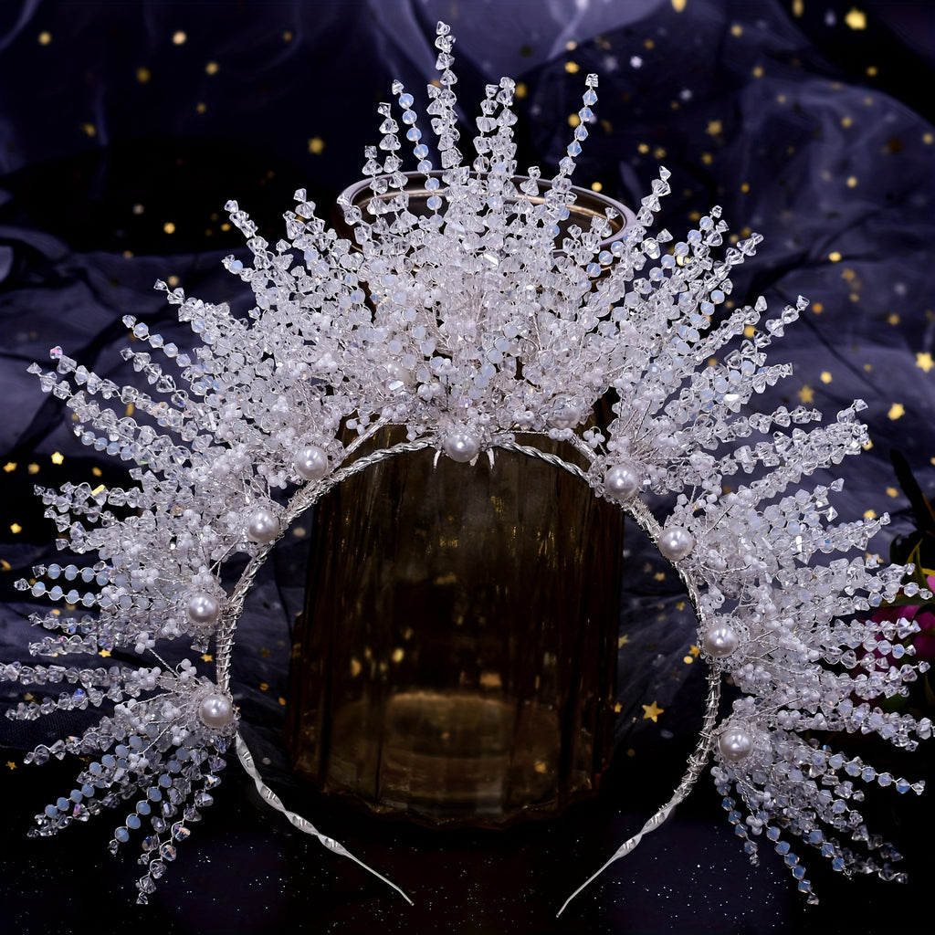 An Elegant Bride's Crown Artificial Crystal Wedding Hair Accessory for Women's Party and Ball