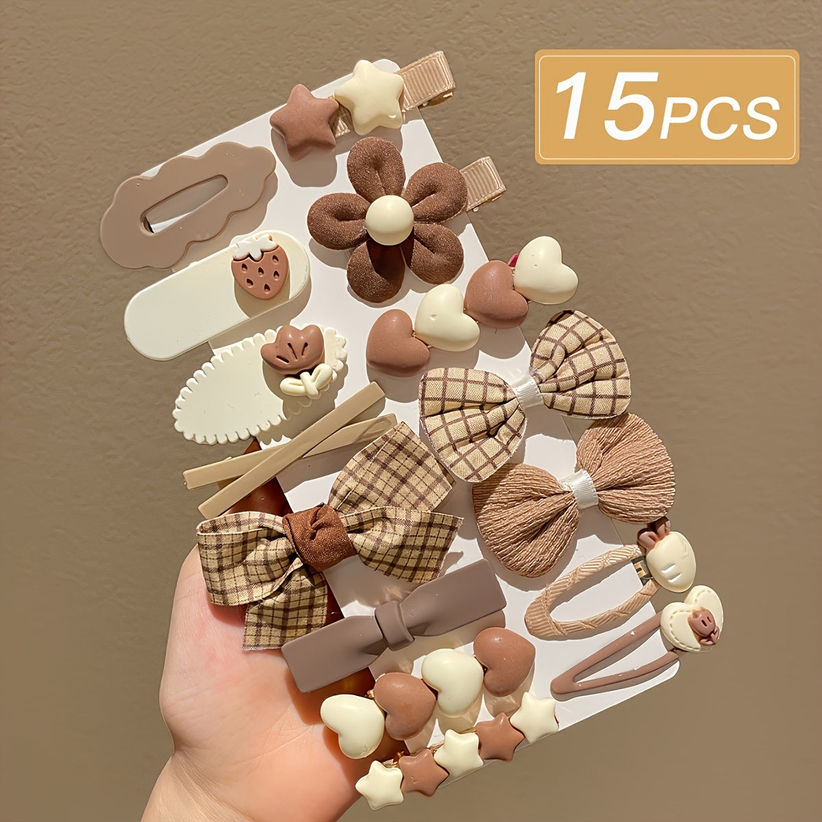 Cute Coffee-Colored Hair Clips | Women's Bangs Side Hairpins
