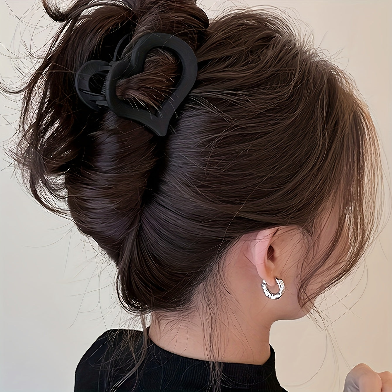 Set Of 4\u002F8\u002F12 Small Heart Hair Clip Set - Cute Minimalist Style Plastic Hair Accessory for Women