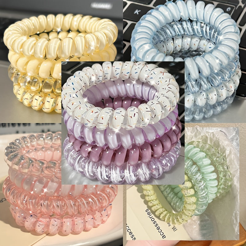 40-Pack Women's Phone Cord Hair Ties, High-Quality Summer Hair Bands, Versatile and Stylish