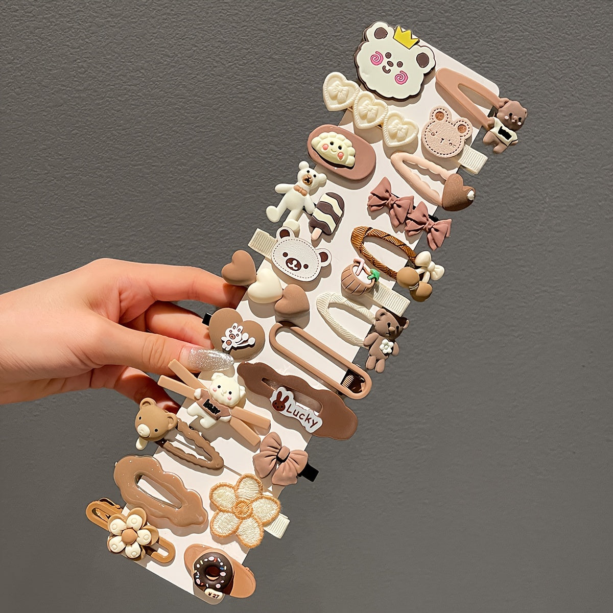 Cute Coffee-Colored Hair Clips | Women's Bangs Side Hairpins