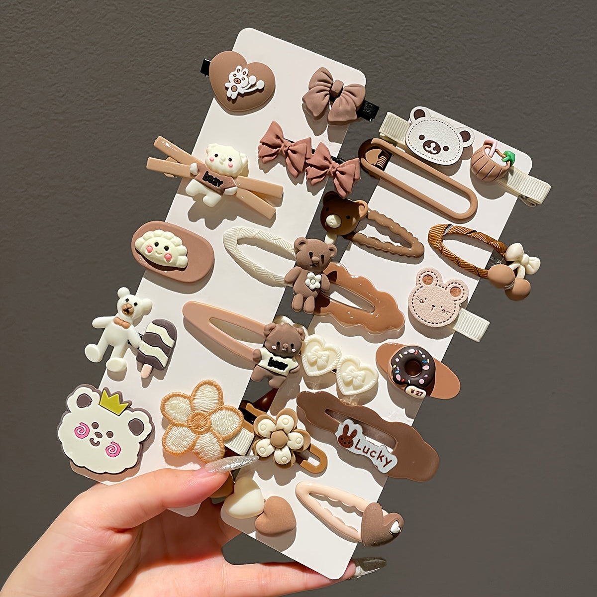 Cute Coffee-Colored Hair Clips | Women's Bangs Side Hairpins