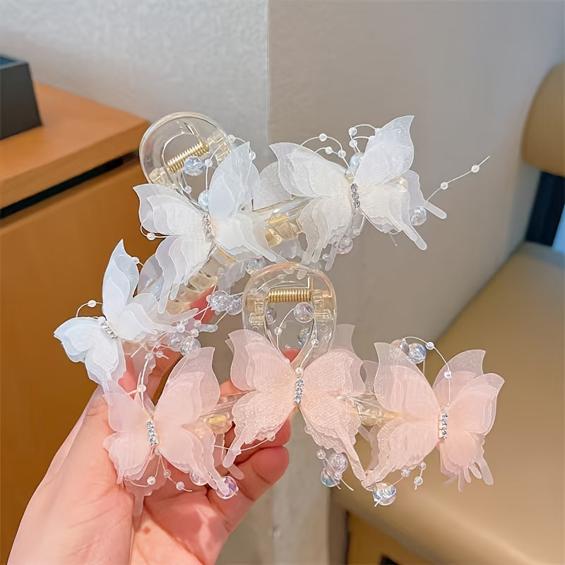 1pc Elegant Butterfly Hair Clip - Large Floral-like design with, for Women